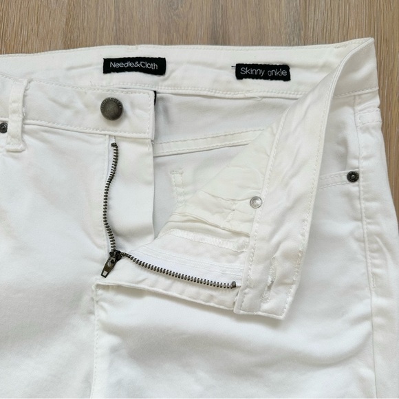 Needle & Cloth White Mid Rise Skinny Jeans Jeggings Lightweight Stretch - Size 8 - Picture 11 of 13